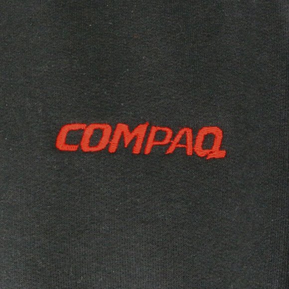 COMPAQ Computers Vintage Tech Employee Uniform Polo Shirt Black Size L Large - Picture 5 of 6